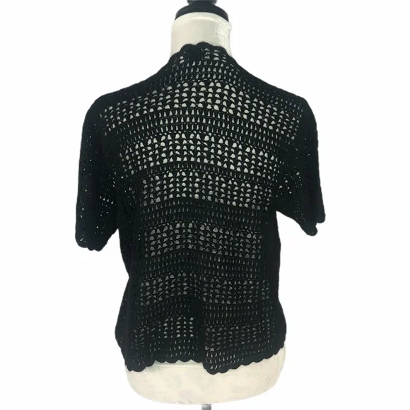 Teddi Vintage Woman’s Festival Black Crochet Top - Picture 4 of 6